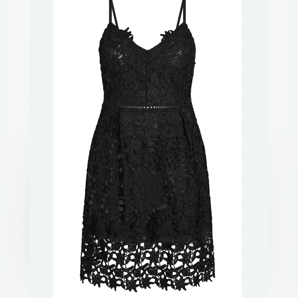 City Chic Black Lace Midi Dress